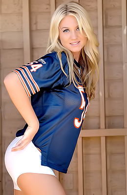 American football is what blonde Alison Angel loves to play...